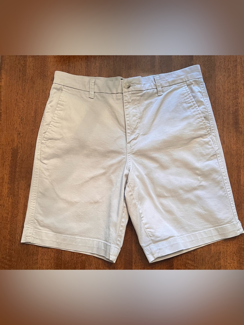 Chaps Flat Front Cotton Shorts - Light White